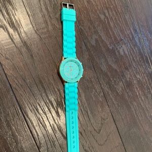 Teal Silicon Geneva Watch